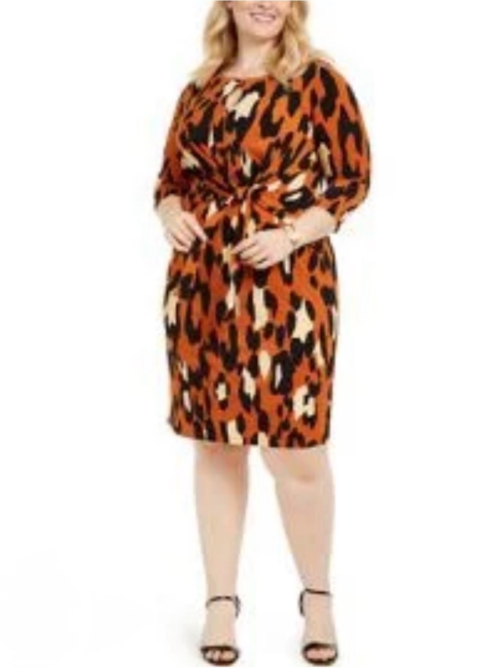 Leopard-Print Tie-Front Dress